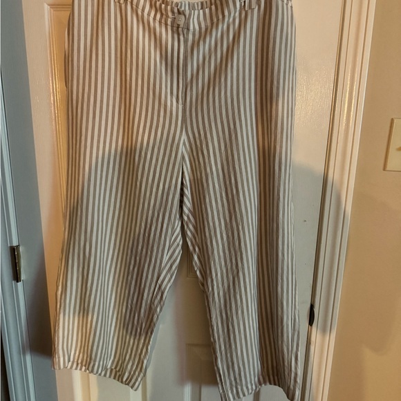 J. Jill Pants - J. Jill Beige and White Striped Pants